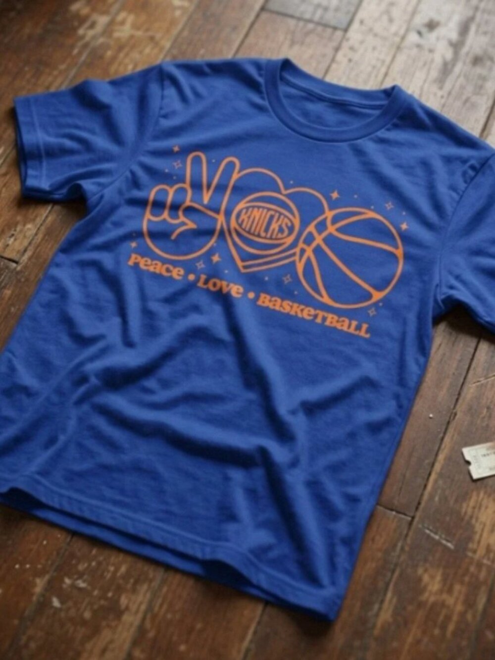 New York Knicks Peace Love Basketball Vintage Graphic Tee NBA Fan Shirt